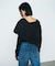 タフタケープ付ニットトップ