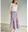 フラワージャガードフレアスカート