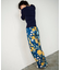 フラワープリントワークパンツ