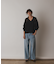 メッシュVネックニットトップ