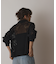 メッシュVネックニットトップ