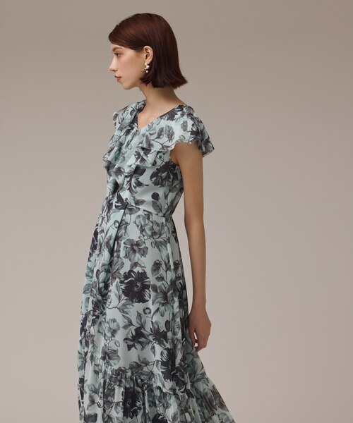 グレースコンチネンタル フラワープリントフリルドレス ワンピース フラワープリントフリルワンピース / GRACE CONTINENTAL | GRACE