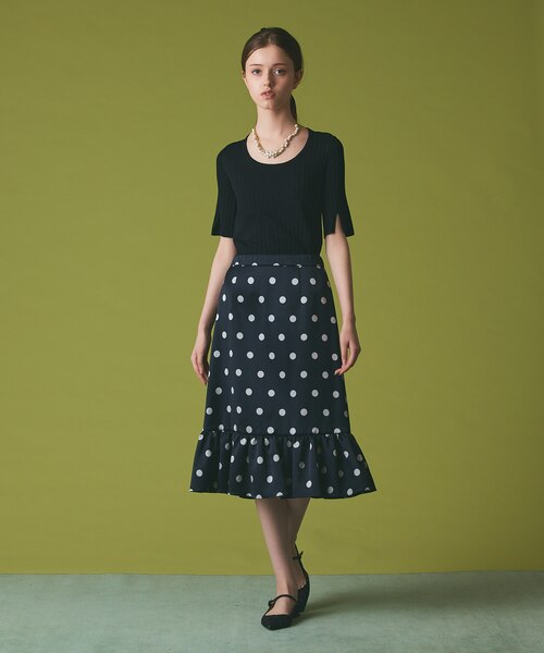グレースクラス】Grace Classドットケミカルレーススカート 36