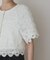 フラワー刺繍ニットカーディガン