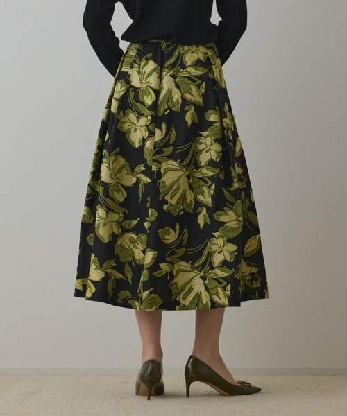 Drawer ジャガードスカート　ラメフラワー　ピンク　ロングスカート　38 ラメフラワージャガードスカート｜グレースコンチネンタルの通販