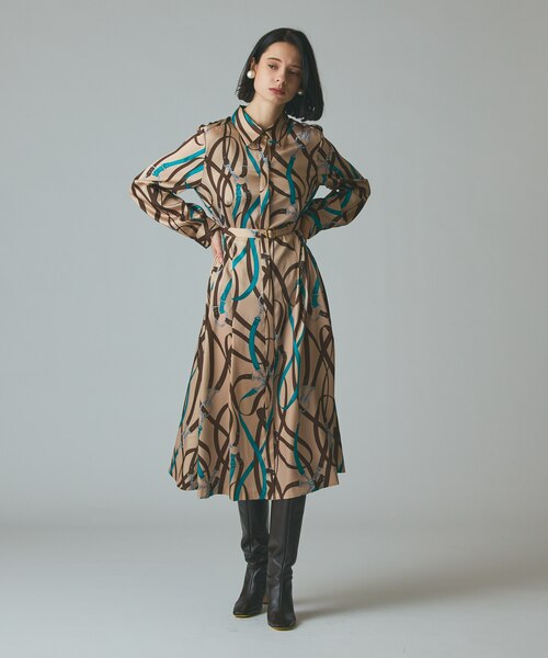 ベルトプリントシャツドレス｜グレースコンチネンタルの通販