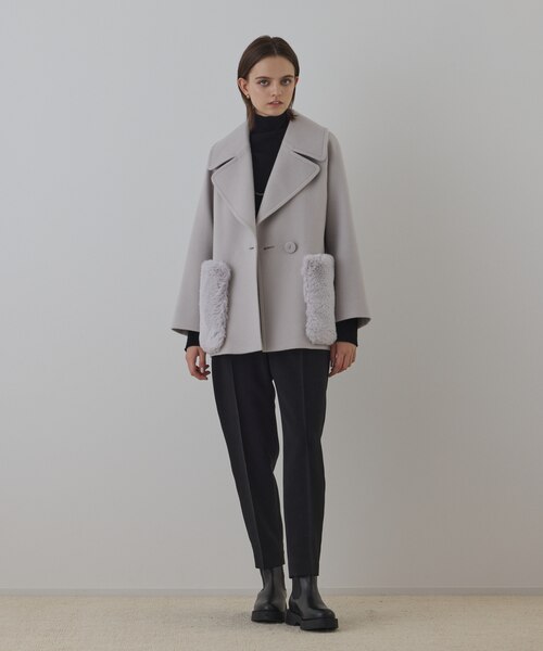 ファーポケットピーコート｜グレースコンチネンタルの通販｜&mall