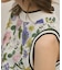 フラワープリントニットトップ