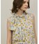 シアーフラワープリントジャガードブラウス