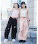 ウエスト調節できるグランジワイドパンツ