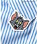 トムとジェリー 襟モチーフストライプシャツ