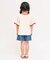 リボン・お花ボタンラップ風ショートパンツ  ショート丈