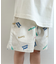 ロゴ刺繍ハーフパンツ  4分丈