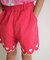 裾スカラップ刺繍ショートパンツ  ショート丈