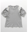 肩フリルフラワーモチーフTシャツ
