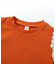 肩フリルフラワーモチーフTシャツ