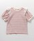 肩フリルフラワーモチーフTシャツ