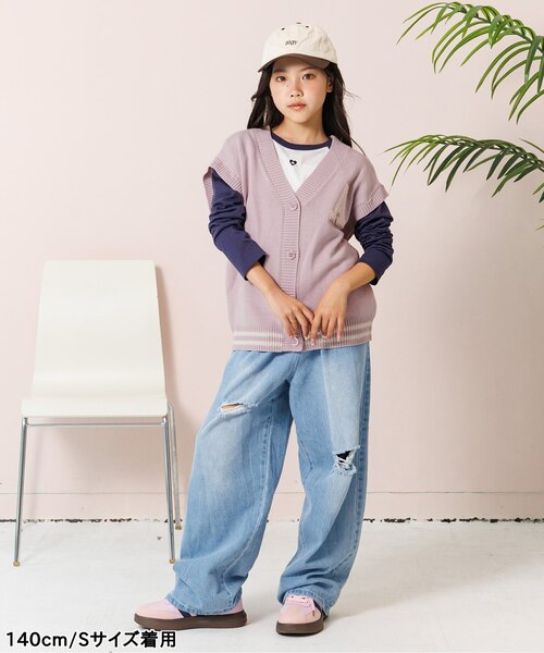 GOLDS♡フード付き♡2way袖♡フロントチェーン♡オフショルカーディガン♡白 2WAY袖だぼニットカーデ｜エフオーオンラインストアの通販