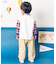 tiny bear ストライプ＆パッチワークシャツ