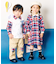 tiny bear ストライプ＆パッチワークシャツ