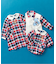 tiny bear ストライプ＆パッチワークシャツ