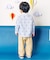 tiny bear ストライプ＆パッチワークシャツ