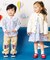 tiny bear ストライプ＆パッチワークシャツ