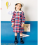 tiny bear ストライプ＆チェックワンピース