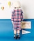 tiny bear ストライプ＆チェックワンピース