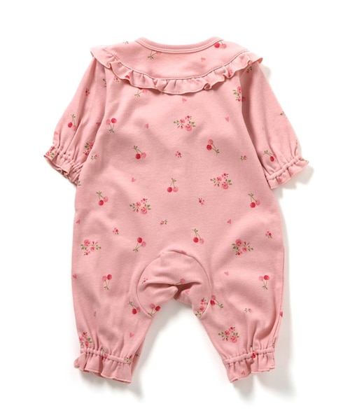 リンク】さくらんぼお花柄スムースカバーオール｜エフオー