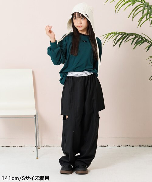 ✴︎変形ワイドスラックス✴︎モード系 前面折り返しデザイン ポケット付き ブラック 変形スラックス｜エフオーオンラインストアの通販｜&mall