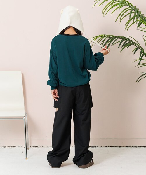 変形ワイドパンツ　スラックス　ブラック　バギー 変形スラックス｜エフオーオンラインストアの通販｜&mall