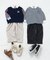ニットベスト＆ボーダー衿Tシャツセット