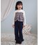 バックリボンフリルベスト＆フリルパンツ2Pセット  10分丈