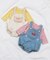 配色ステッチサロペット＋Tシャツセット