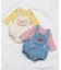 配色ステッチサロペット＋Tシャツセット