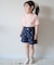 ハート・フラワー刺繍ショートパンツ  ショート丈