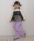 裾スリットワイドパンツ  10分丈