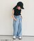 裾スリットワイドパンツ  10分丈