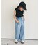 裾スリットワイドパンツ  10分丈