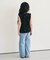 裾スリットワイドパンツ  10分丈