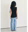 裾スリットワイドパンツ  10分丈