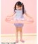 【UVカット/リンク】ギンガム・トロピカル・フラワーシャーリングセパレート水着 UVカット
