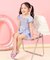 【UVカット/リンク】ギンガム・トロピカル・フラワーシャーリングセパレート水着 UVカット