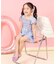 【UVカット/リンク】ギンガム・トロピカル・フラワーシャーリングセパレート水着 UVカット