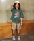 B NEWJACK ワイドフィットハーフパンツ  6分丈