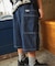 B NEWJACK ワイドフィットハーフパンツ  6分丈