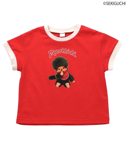 モンチッチ赤い帽子とよこじま⚓マークのTシャツの子 WEB限定【モンチッチ】 リンガーTシャツ｜エフオーオンラインストアの