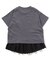 針抜き半袖Tシャツ&裾レースフリルトップスセット