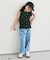 ノースリーブワッフルフリルTシャツ